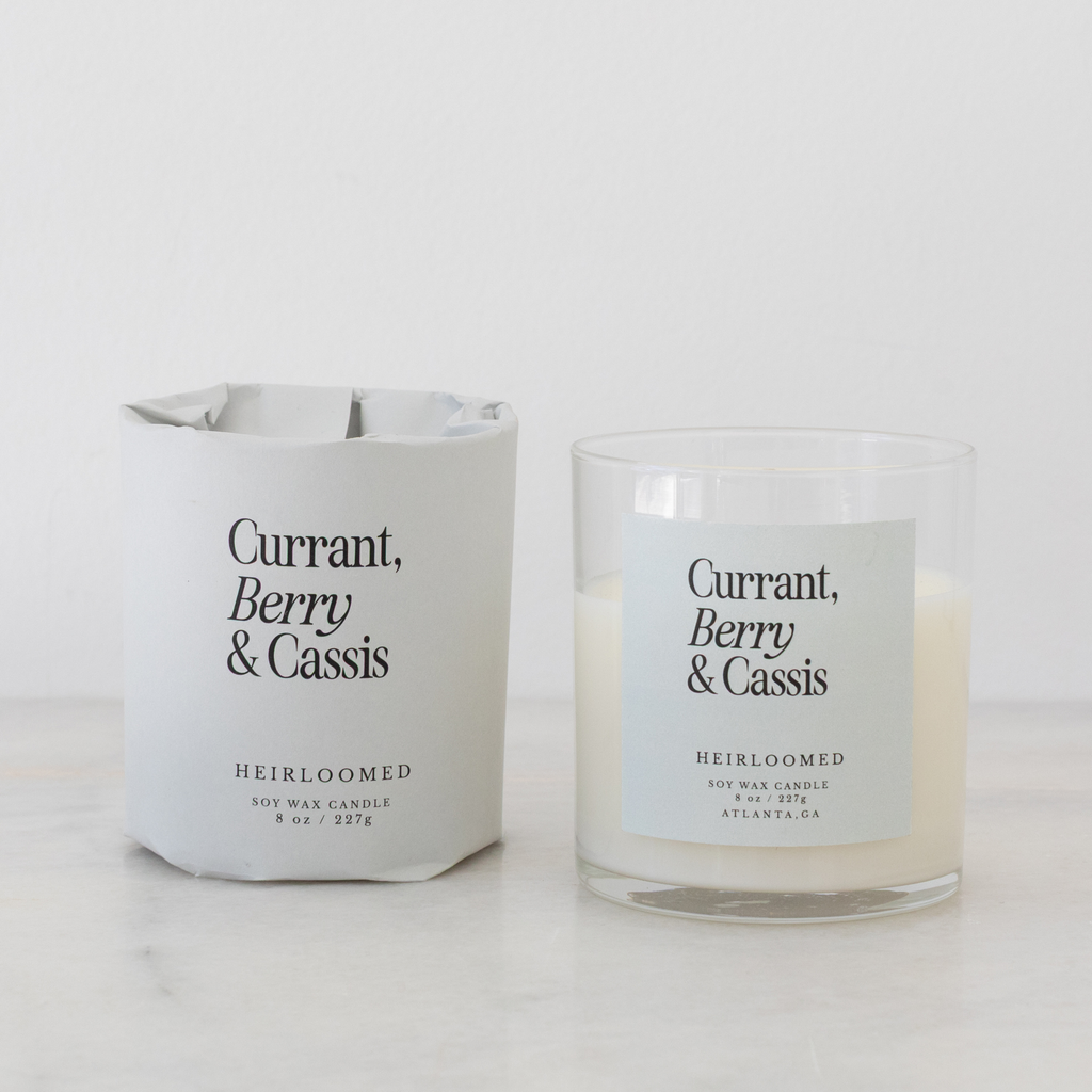 Heirloomed Candle - Currant, Berry, Cassis - 8 oz