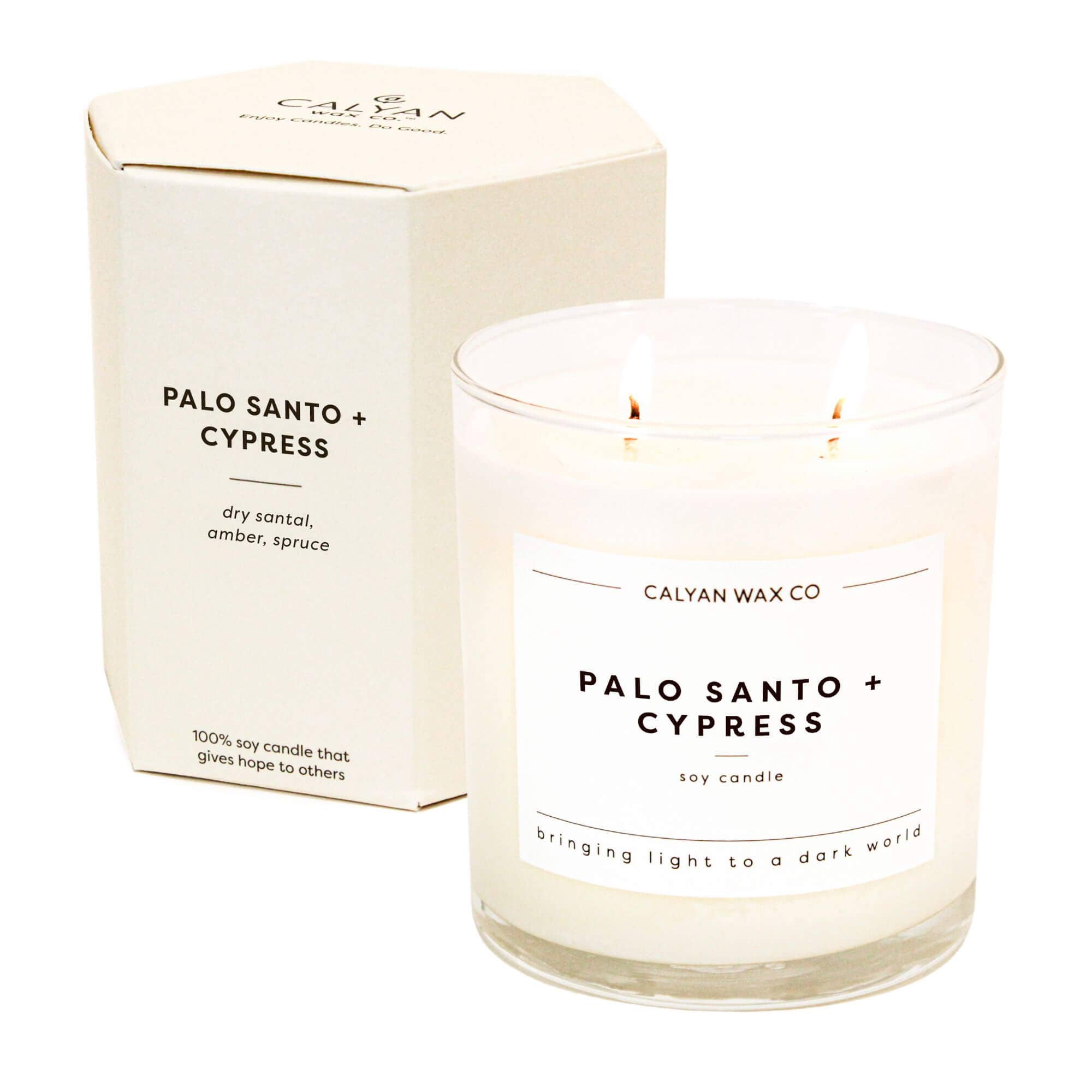 Calyan Palo Santo + Cypress - Glass Tumbler Soy Candle