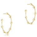 enewton Beaded Simplicity 1.5" Post Hoop - 4mm Gold