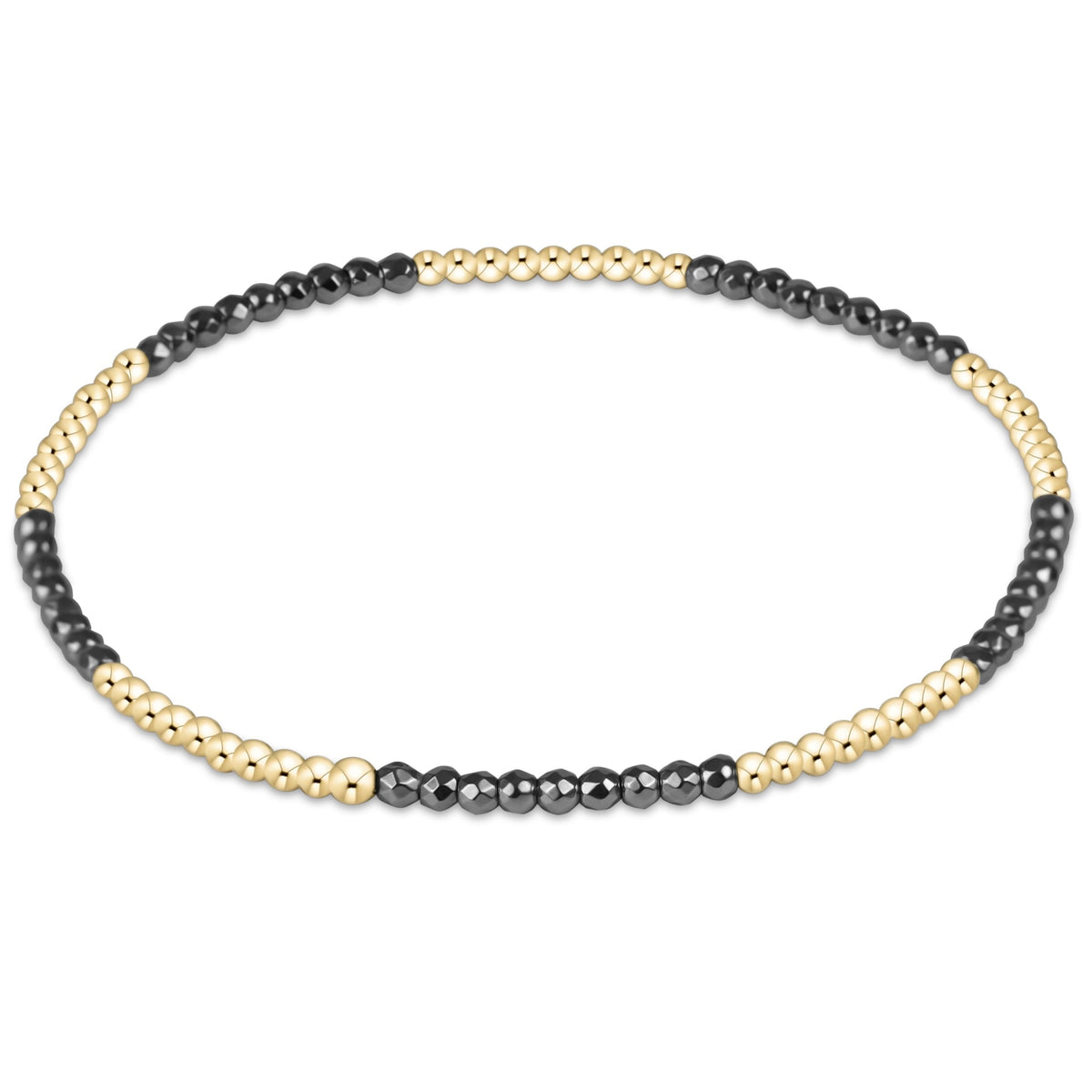 enewton Blissful Pattern 2mm Bead Bracelet - Silver Faceted Hematite