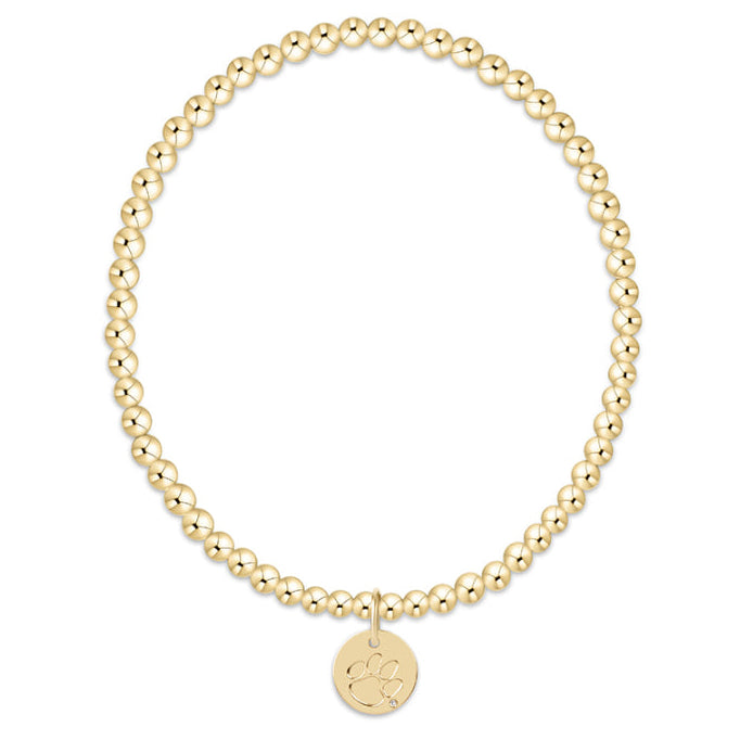 enewton eCOLLEGIATE Classic Gold 3mm Bracelet - Clemson Disc