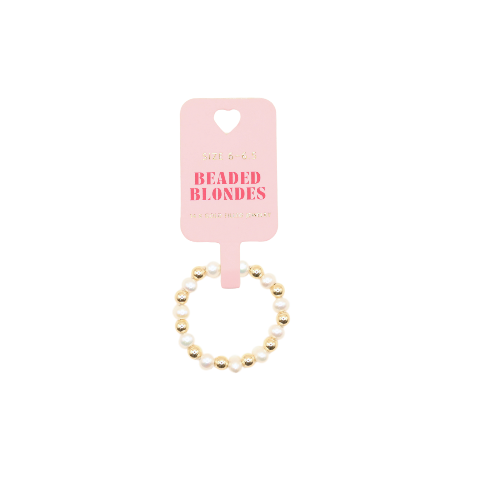 Beaded Blondes Coastal Pearl Ring Size 7/8