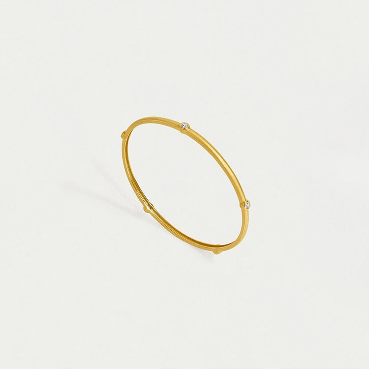 ORSAY PAVE BANGLE BRACELET - GOLD - WHITE TOPAZ