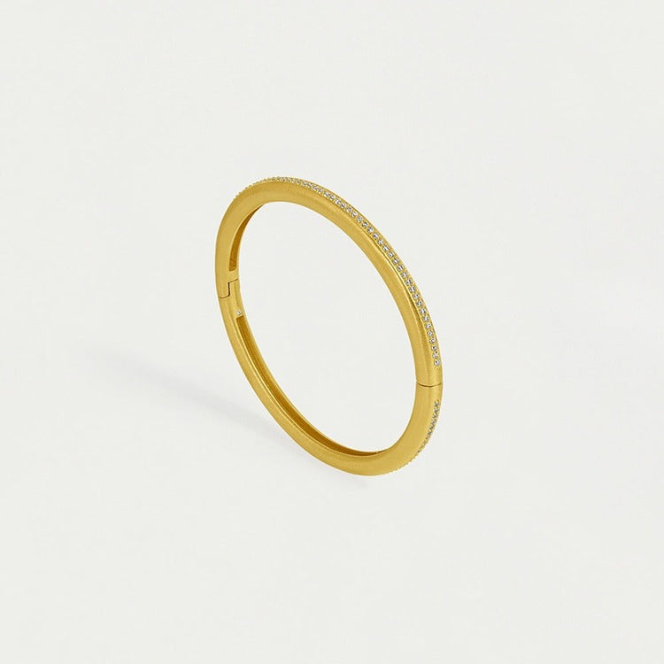 Colette Pave Bangle Bracelet - Gold - White Topaz