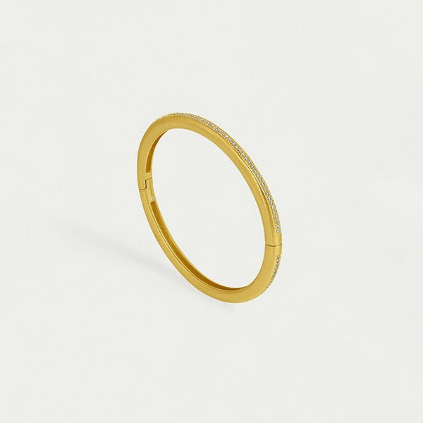 Colette Pave Bangle Bracelet - Gold - White Topaz