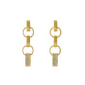 PETIT PAVE STATEMENT EARRINGS - GOLD/WHITE TOPAZ