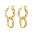 Petite Pave Drop Hoop - Gold/White Topaz