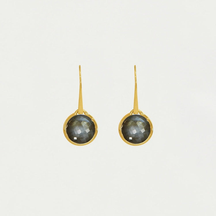 Ipanema Droplet Earrings-Gold-Labradorite