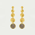 SOL STATEMENT GEMSTONE DROP EARRINGS - GOLD/LABRADORITE
