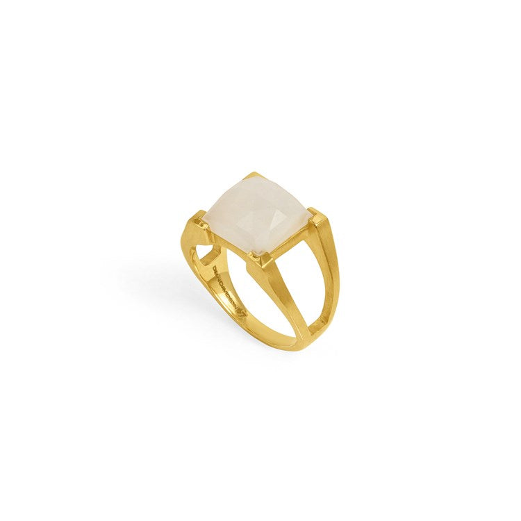 MINI PLAZA RING - GOLD/MOONSTONE - Size 7