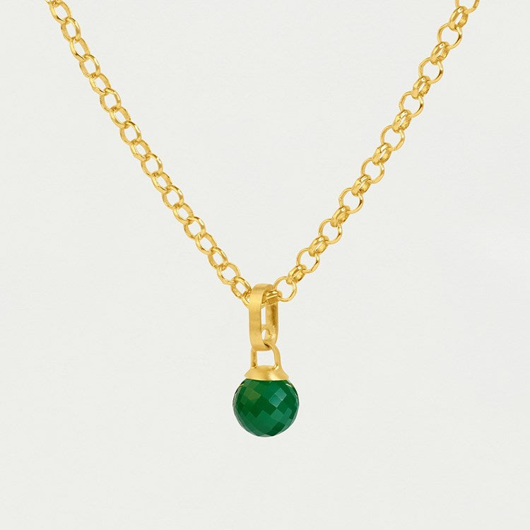 MANHATTAN PENDANT SMALL - GOLD/GREEN ONYX