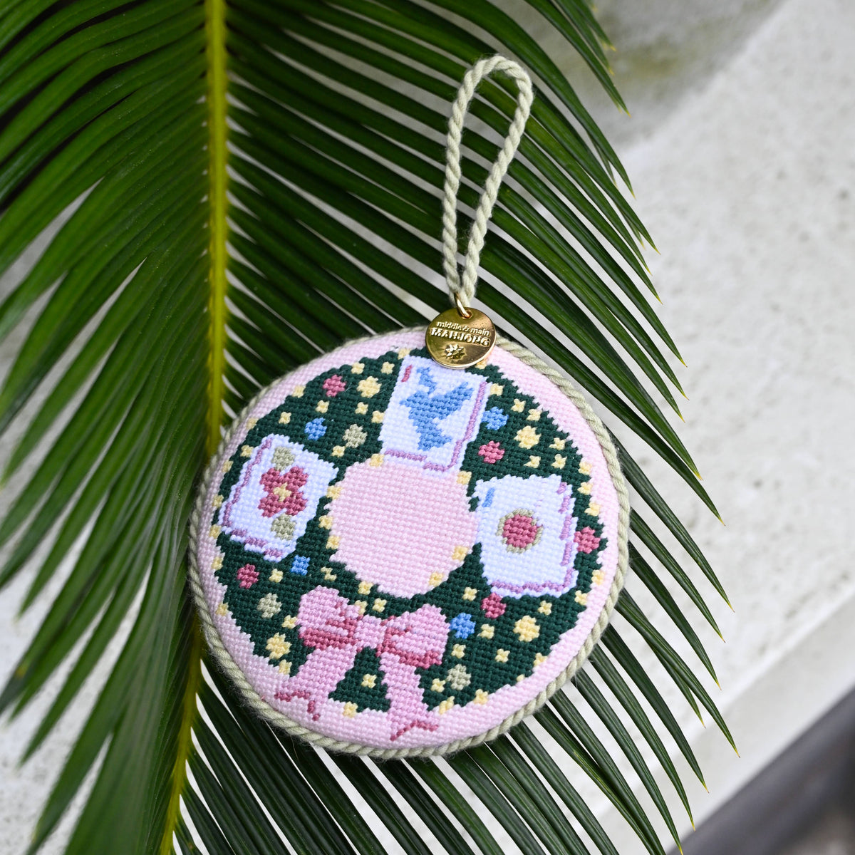 Middle & Main Mahjong Needlepoint Ornament