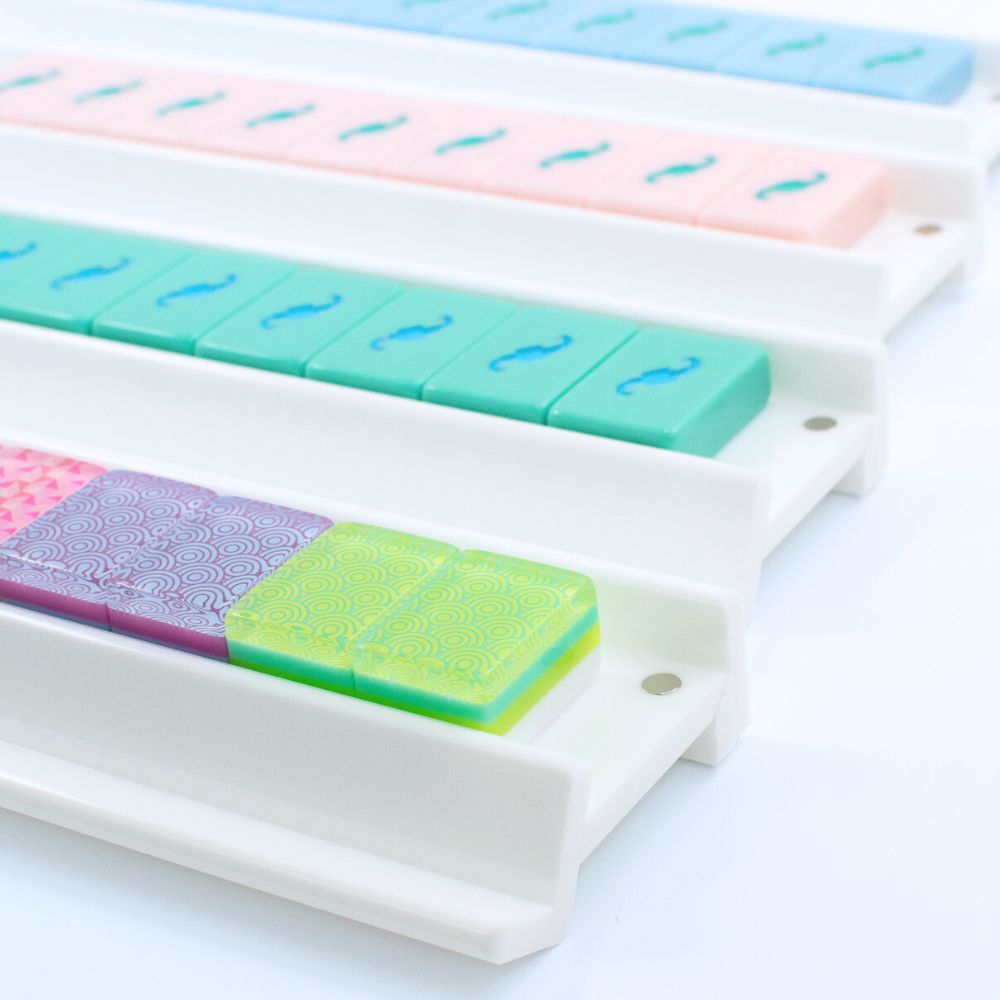 My Fair Mahjong Premium Acrylic Racks - 4 Racks & 4 Pushers
