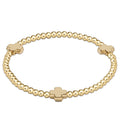 enewton egirl Signature Cross Gold Pattern 3mm Bead Bracelet- Gold