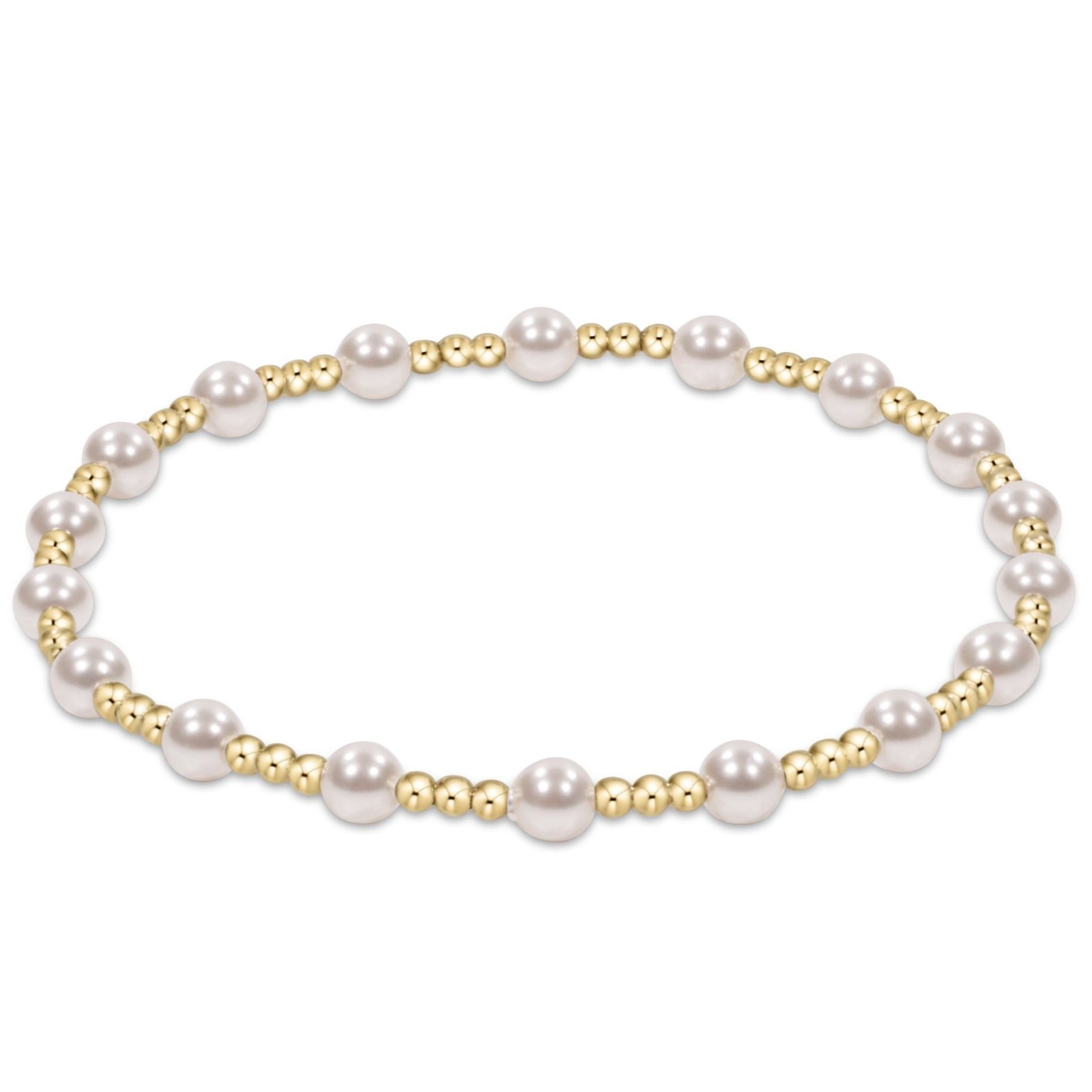 enewton egirl Classic Sincerity Pattern 4mm Bead Bracelet- Pearl