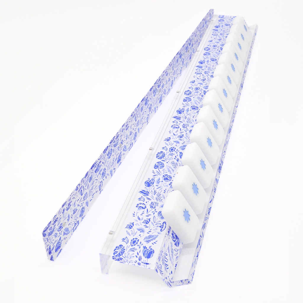 Middle & Main Chinoiserie Mahjong Rack and Pusher, Set of 4