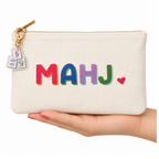 Aspen Lane Mahjong canvas gift bag w/ TILE zipper