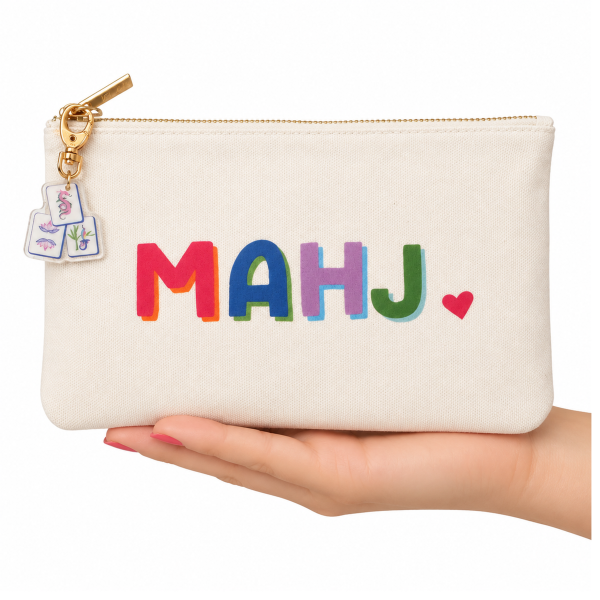 Aspen Lane Mahjong canvas gift bag w/ TILE zipper