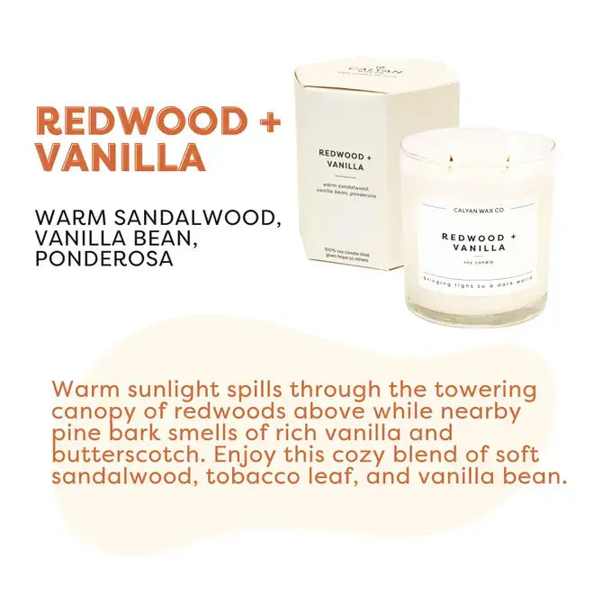 Calyan Redwood + Vanilla - Glass Tumbler Soy Candle
