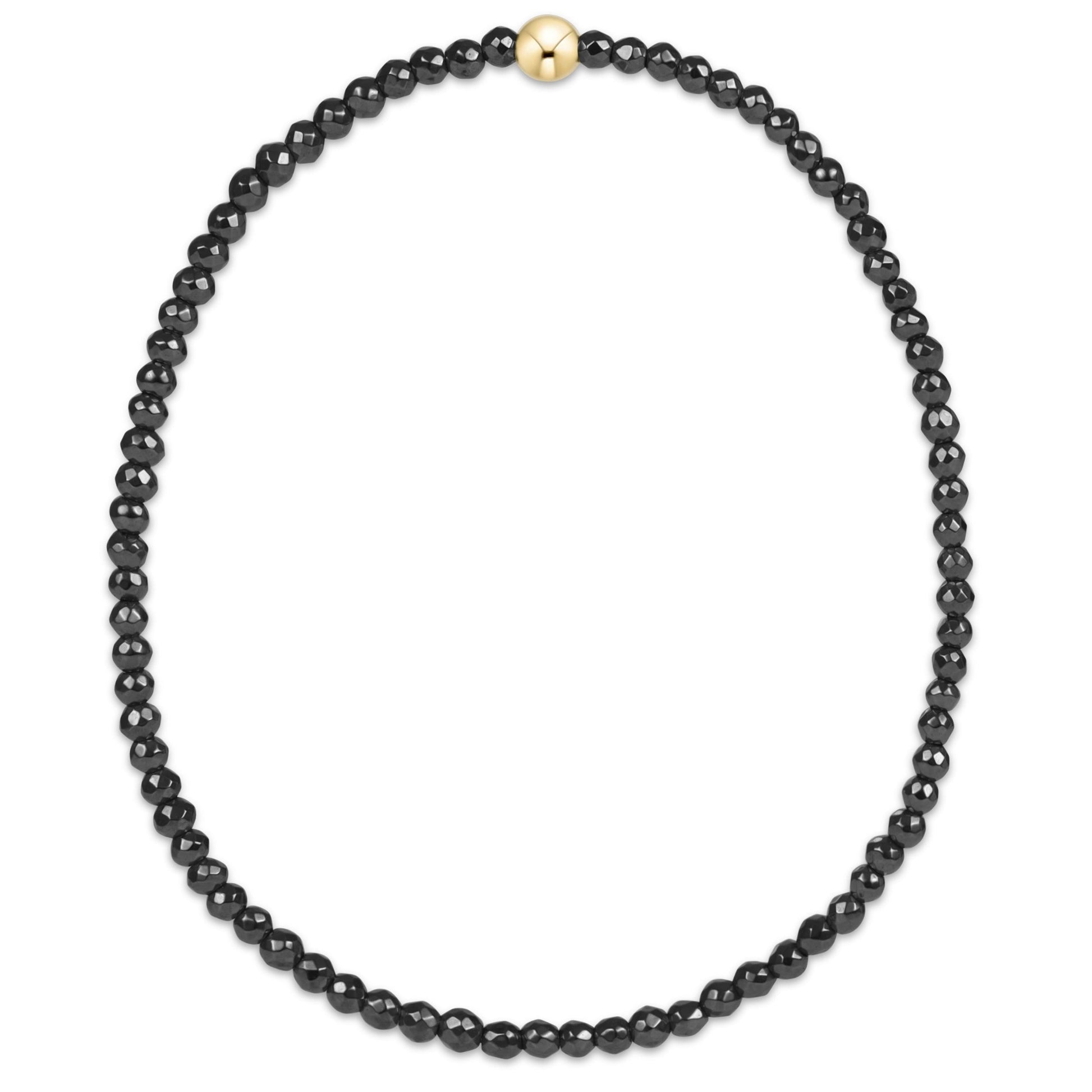 faceted hematite 2mm bead bracelet