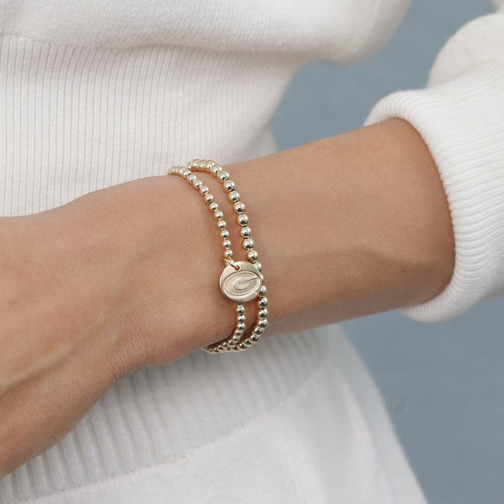enewton eCOLLEGIATE Classic Gold 3mm Bracelet - UGA Disc
