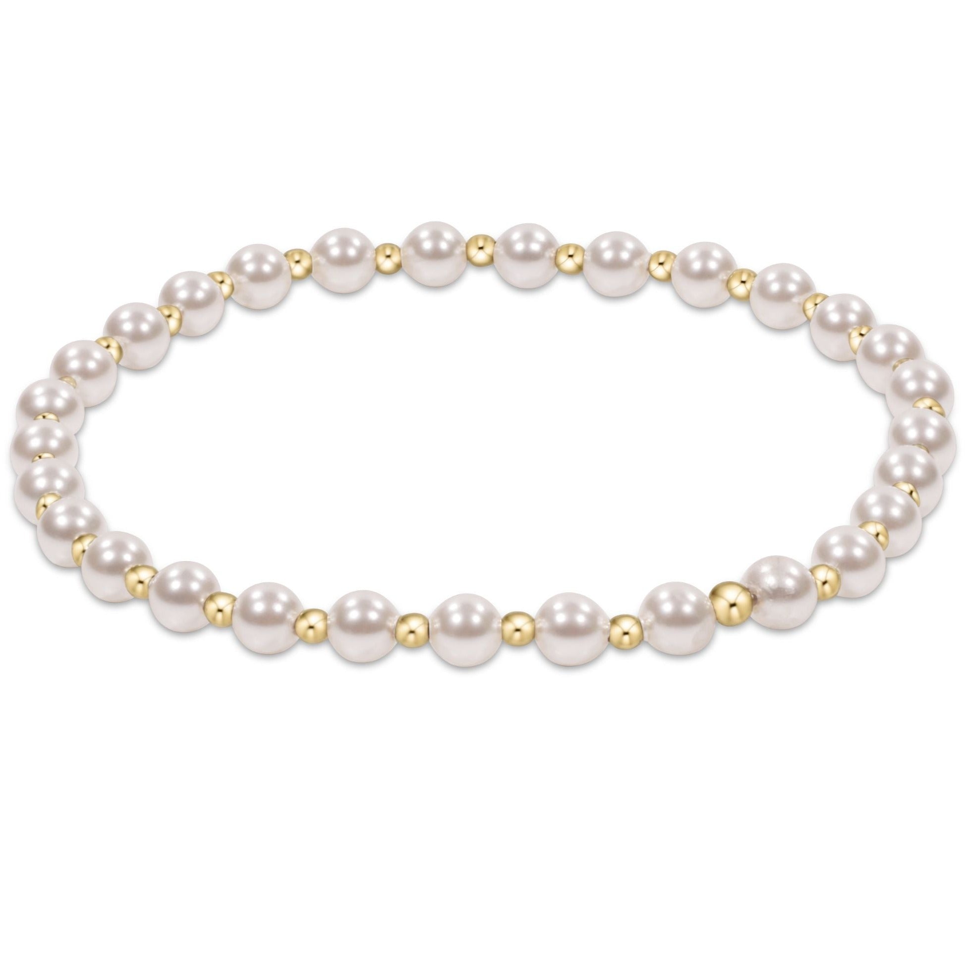 enewton Classic Grateful Pattern 4mm Bead Bracelet - Pearl
