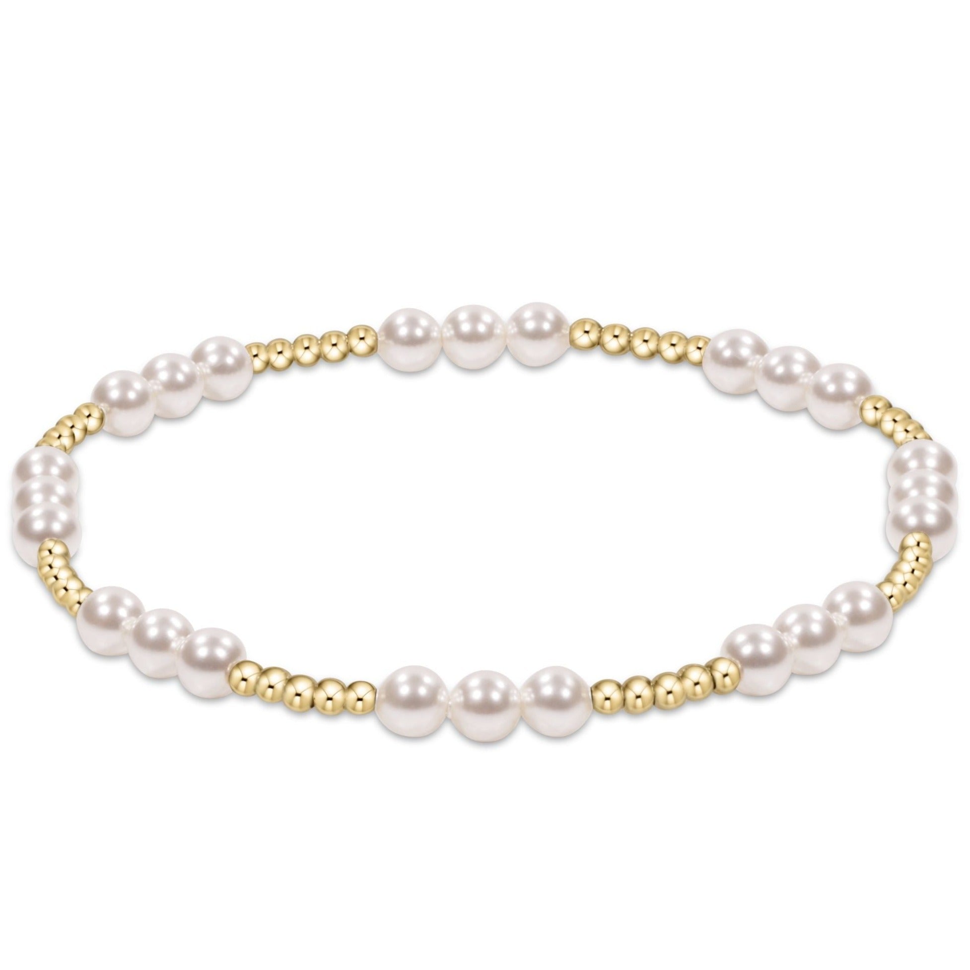 enewton Classic Joy Pattern 4mm Bead Bracelet - Pearl