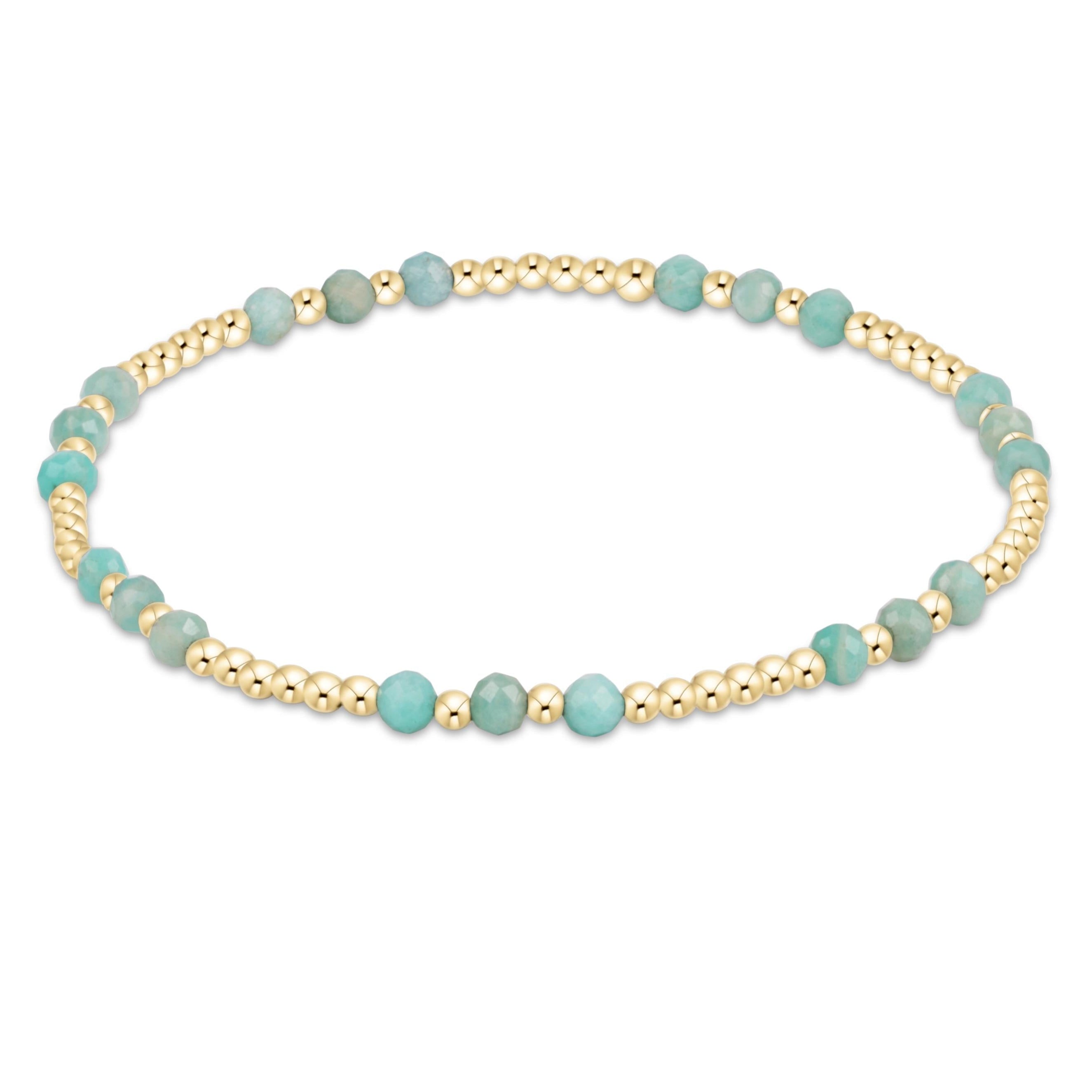 enewton Gemstone Gold Joy Pattern 3mm Bead Bracelet - Amazonite