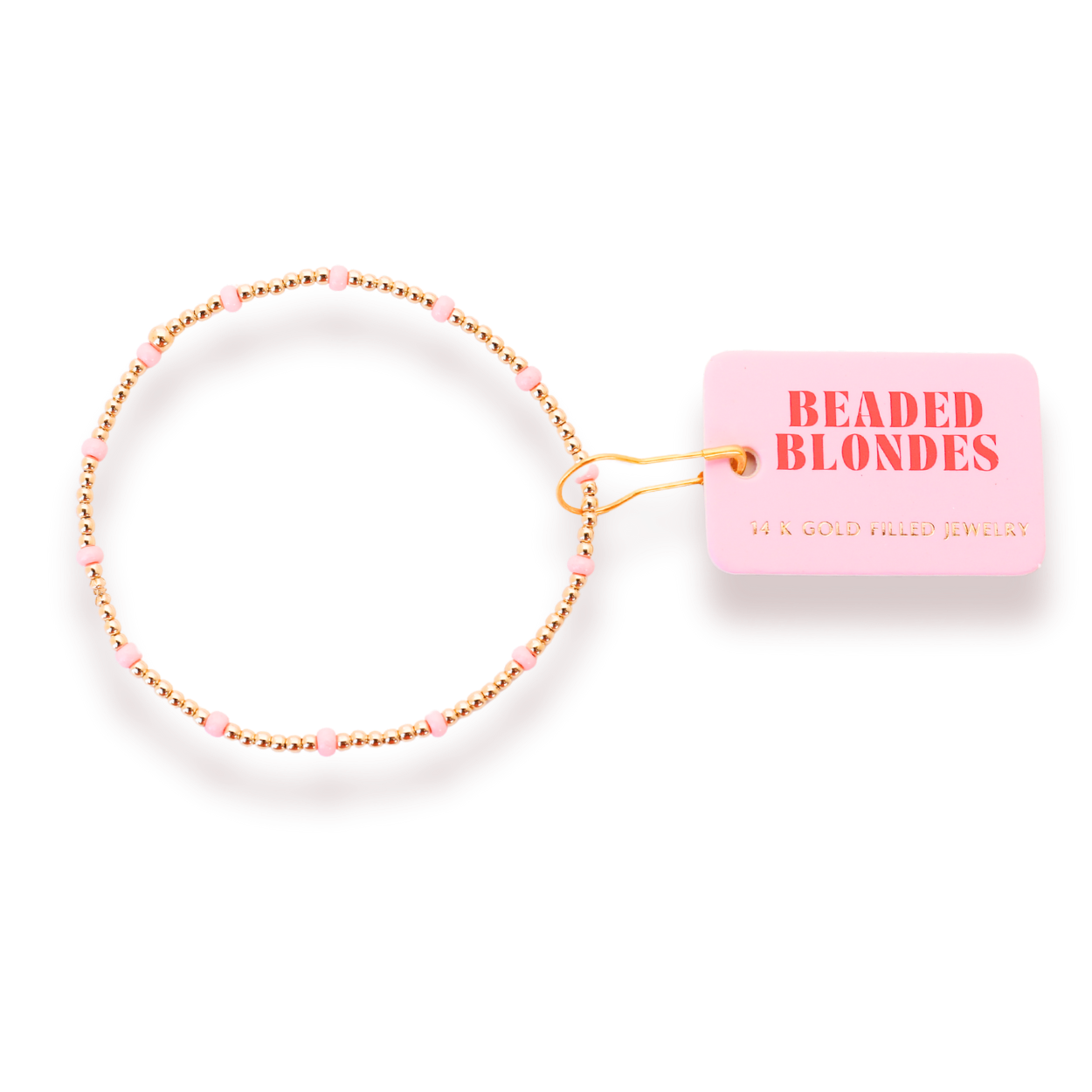Beaded Blondes Light Pink Dainty Poppi Bracelet Standard 6.75 inch