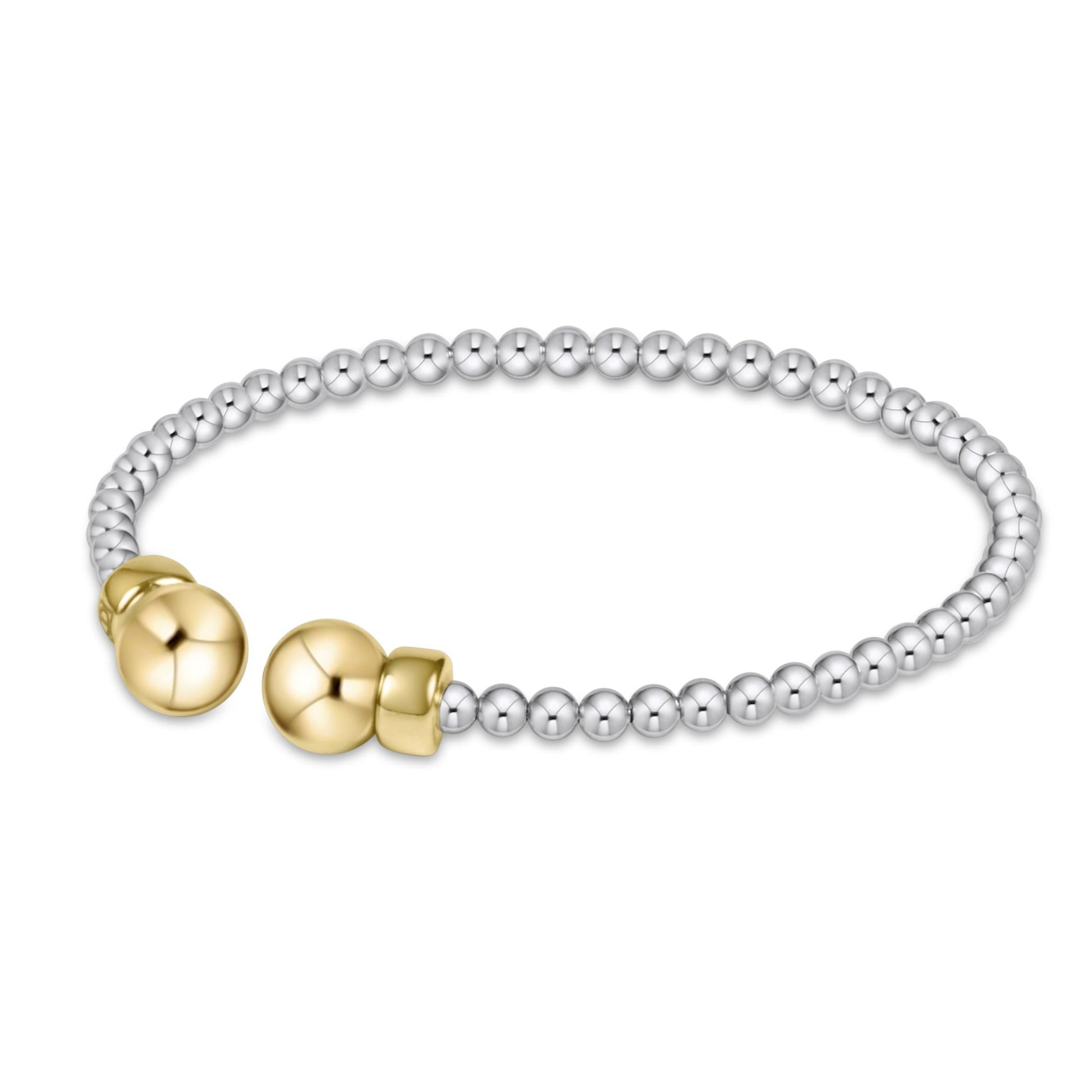enewton Classic Sterling Mixed Metal 3mm Bead Cuff- Gold