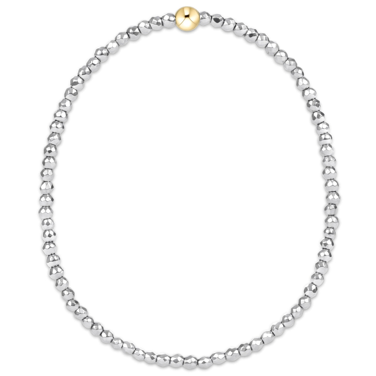enewton Silver Faceted Hematite 2mm Bead Bracelet