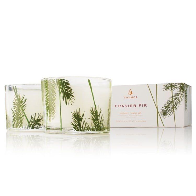 Frasier Fir Poured Candle Set, Pine Needle Design