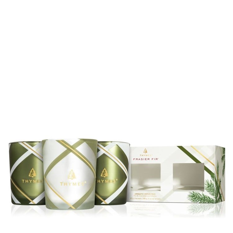 Frasier Fir Aromatic Votive Trio, Plaid